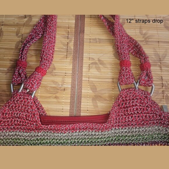 The Sak, Hobo Woven Crochet Colorful Rainbow Hippie Bohemian Bag - Picture 6 of 7